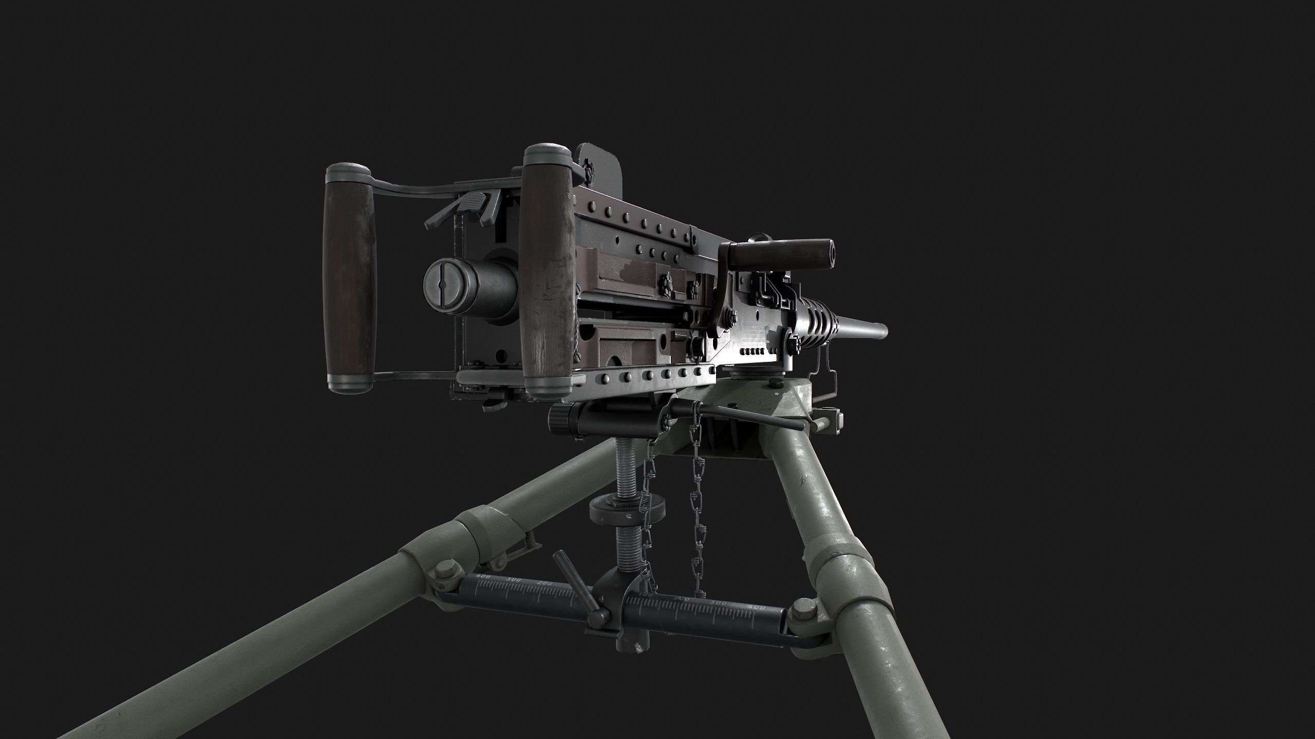 Browning M2HB Low-poly 3D model_15