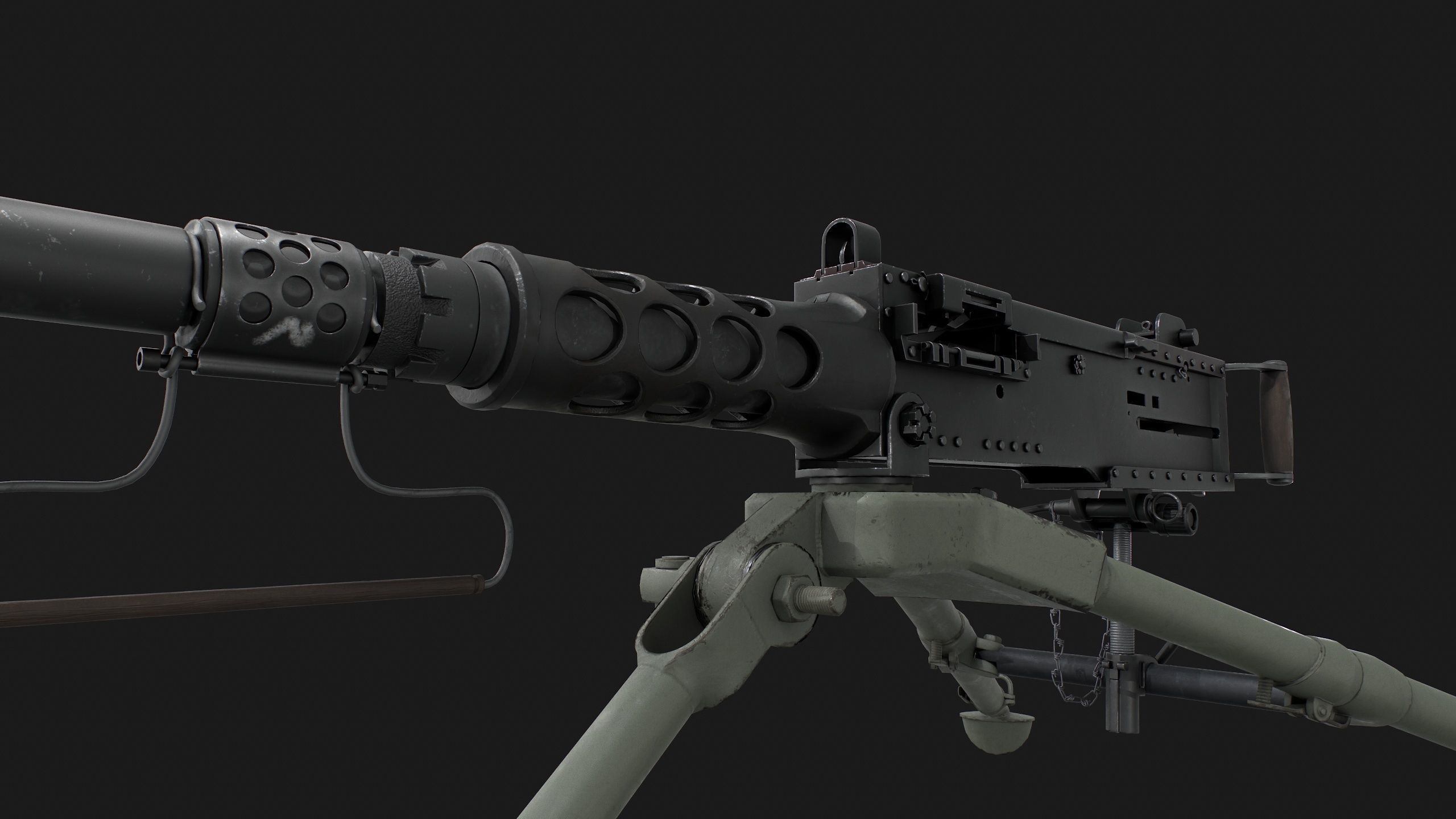 Browning M2HB Low-poly 3D model_17