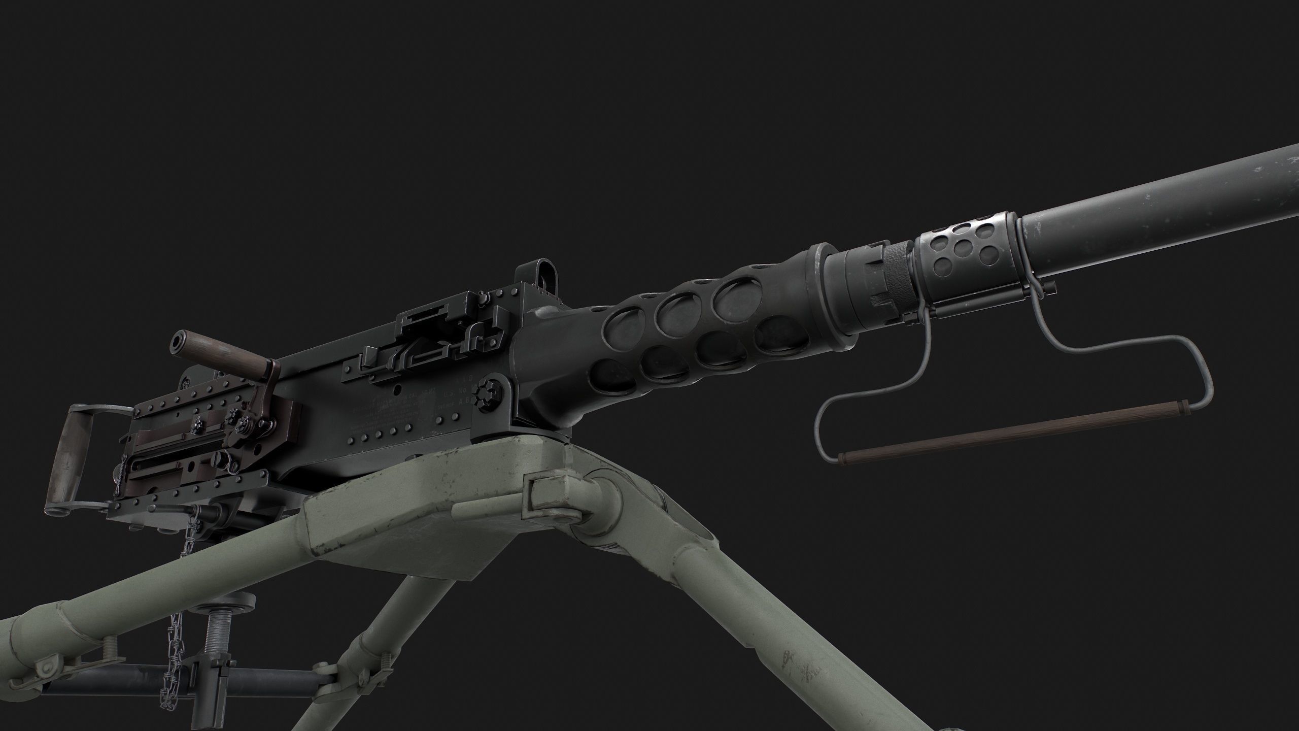 Browning M2HB Low-poly 3D model_19