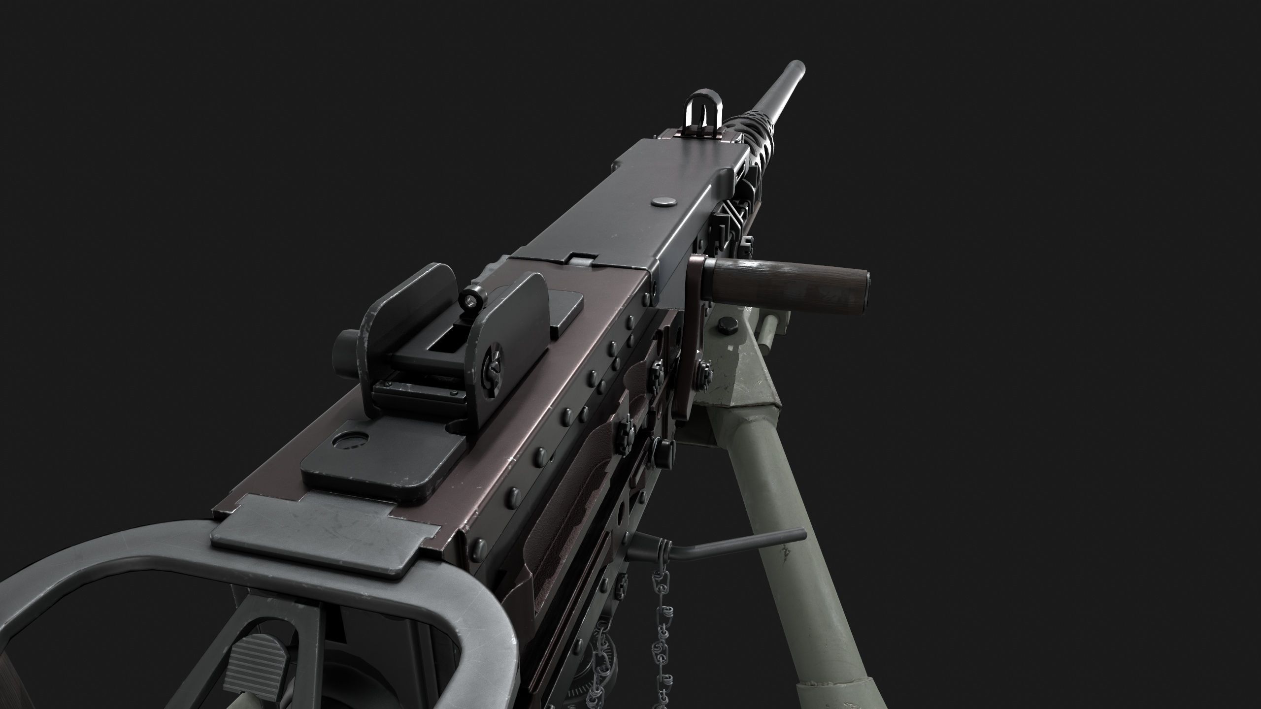 Browning M2HB Low-poly 3D model_23