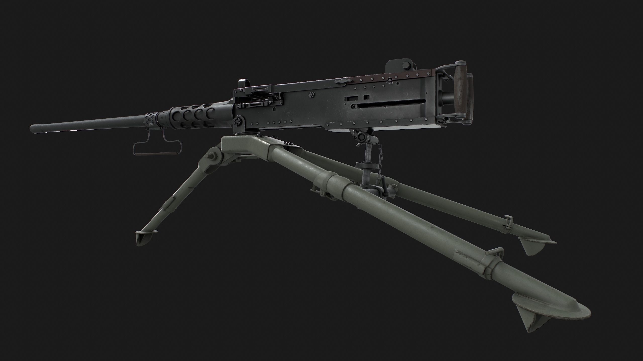 Browning M2HB Low-poly 3D model_13