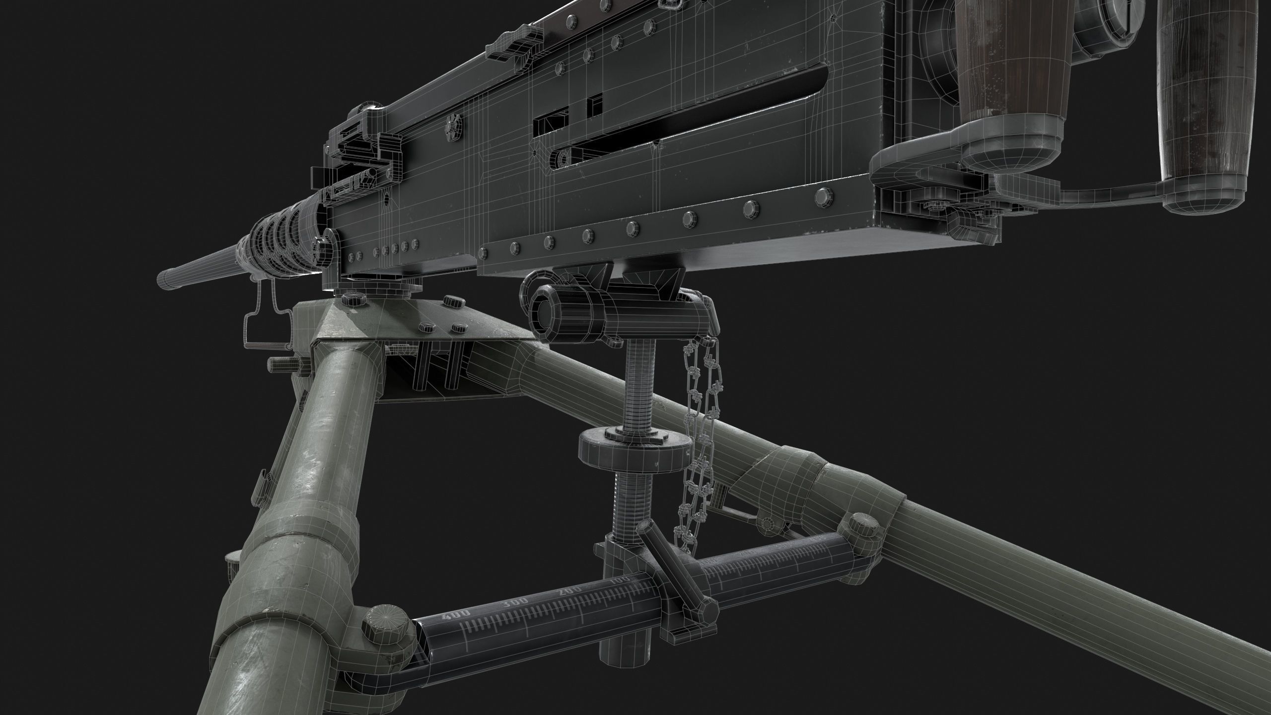 Browning M2HB Low-poly 3D model_26
