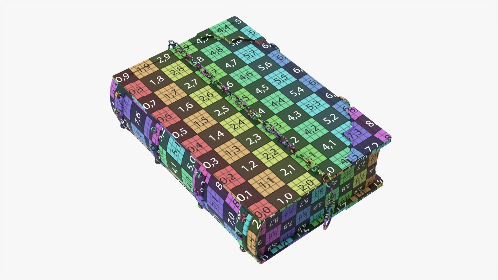 Old book in leather decorated 02 3D model_11