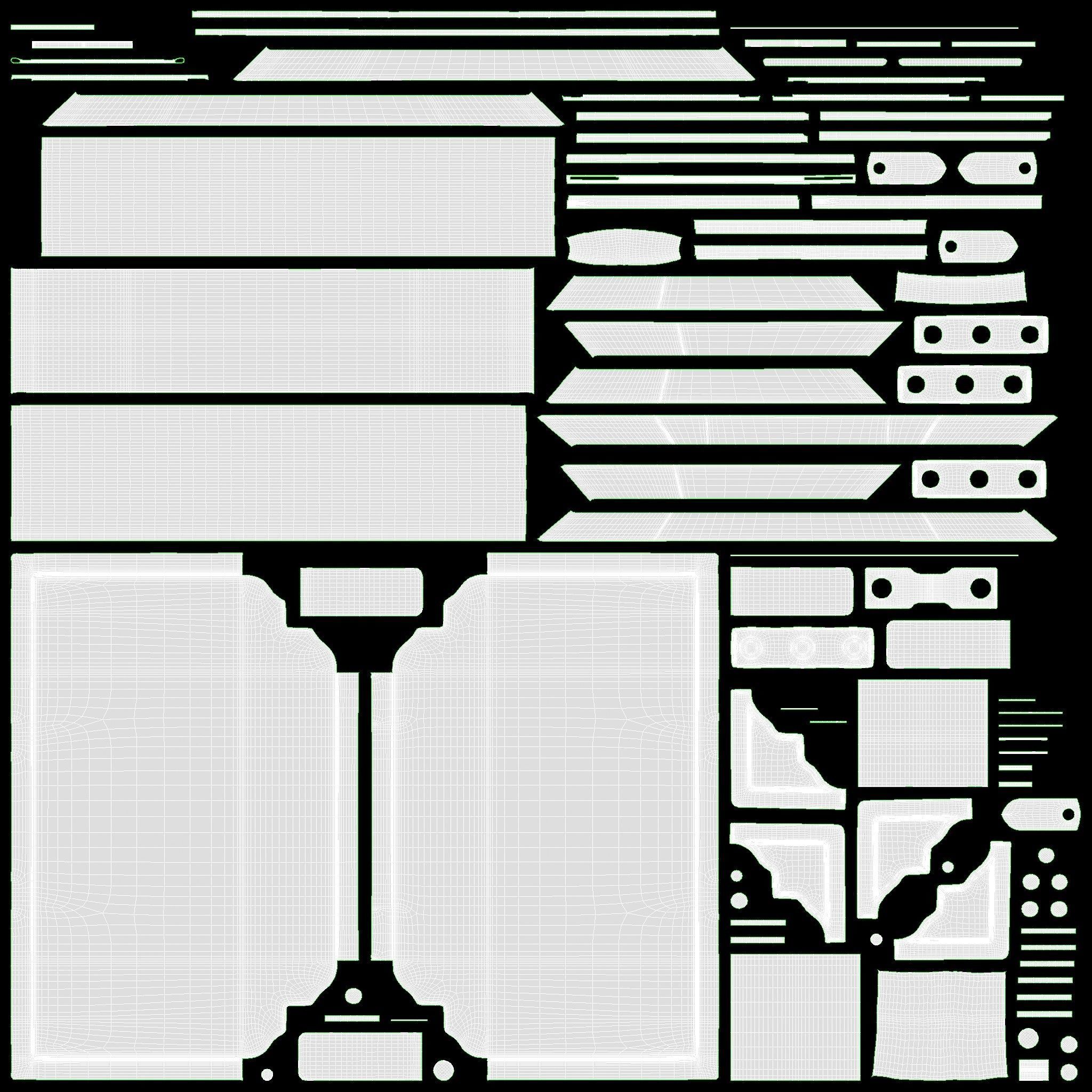 Old book in leather decorated 02 3D model_14