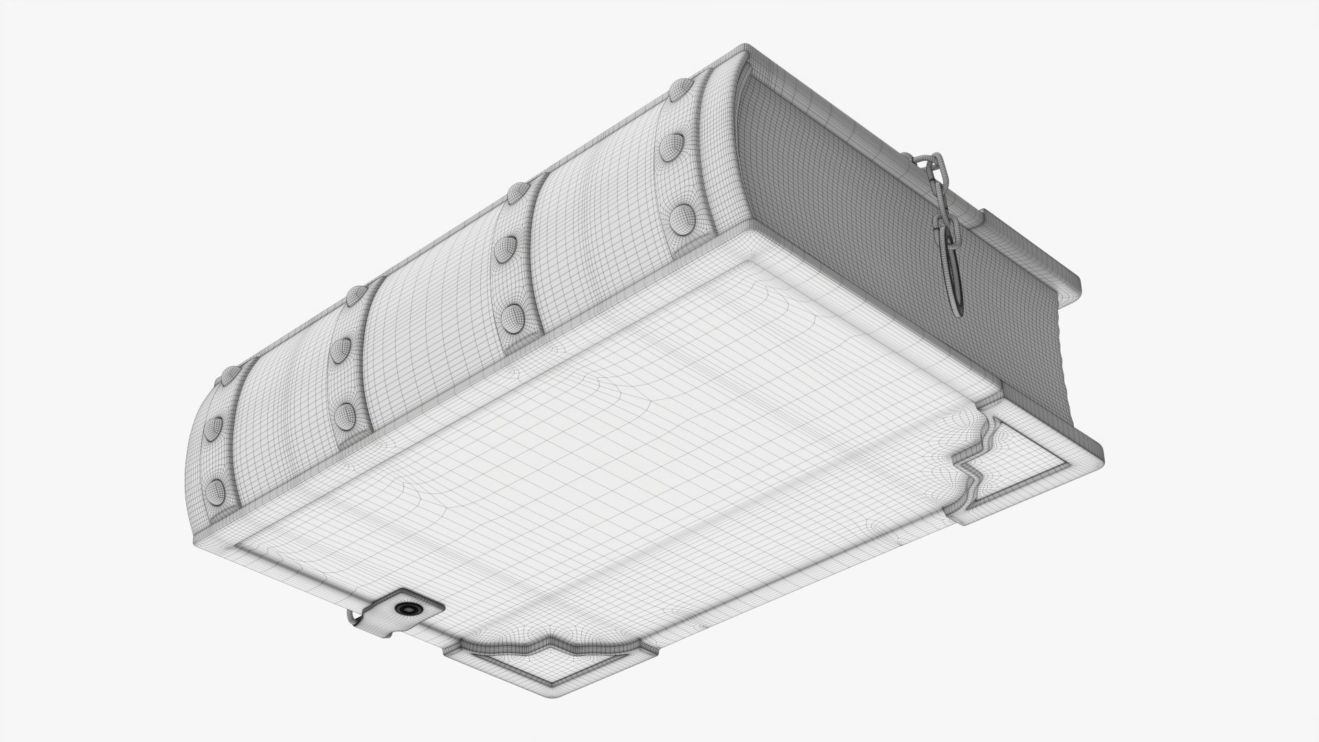 Old book in leather decorated 02 3D model_10