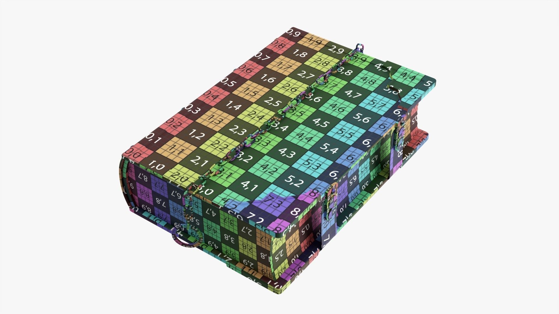 Old book in leather decorated 02 3D model_12