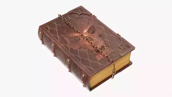 Old book in leather decorated 02