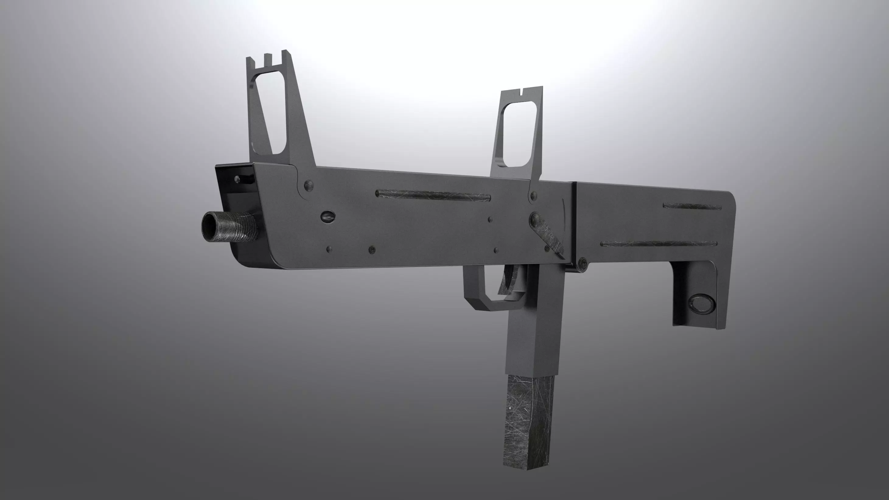 russian submachine gun 3D model_0