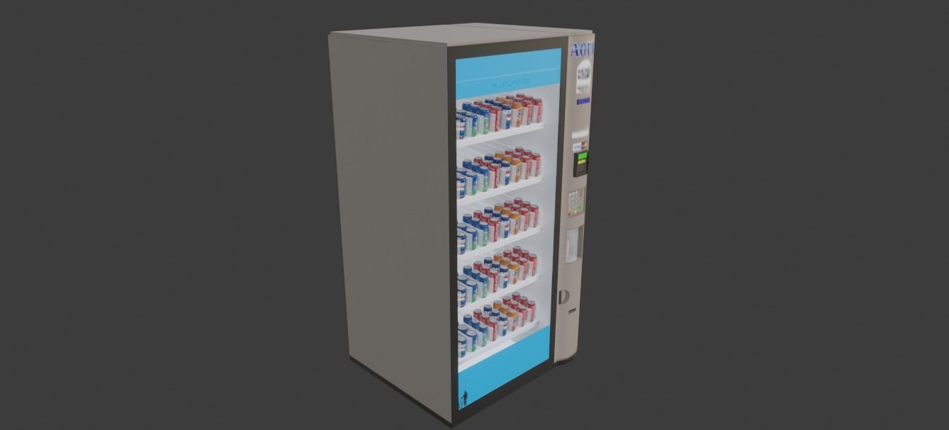 Vending Machine DH01 and Coke Low-poly 3D model_13