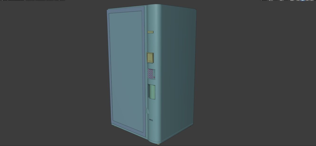 Vending Machine DH01 and Coke Low-poly 3D model_3