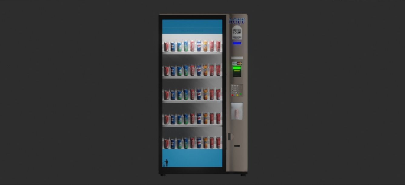 Vending Machine DH01 and Coke Low-poly 3D model_5