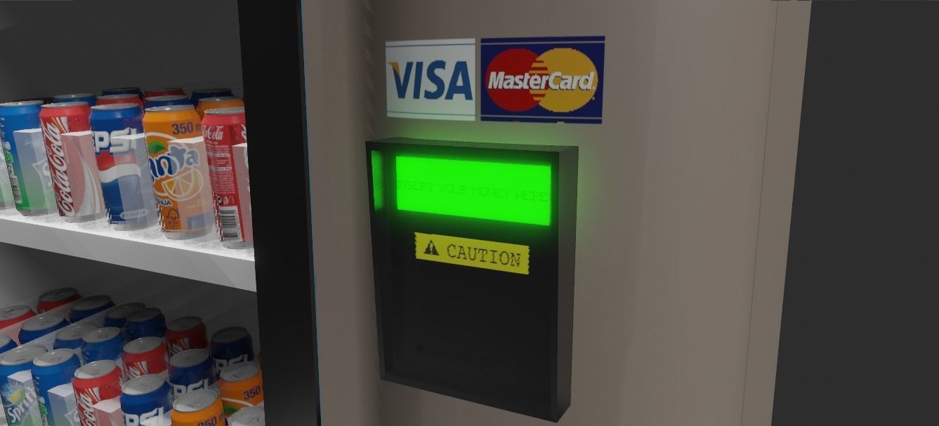 Vending Machine DH01 and Coke Low-poly 3D model_16