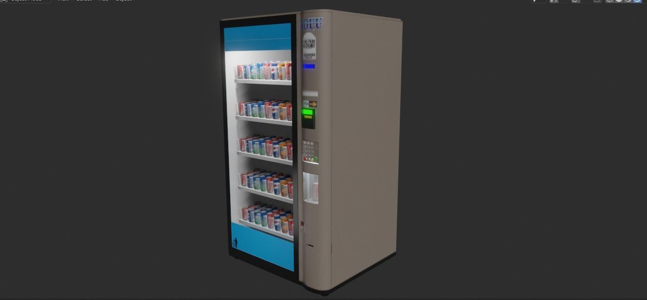 Vending Machine DH01 and Coke Low-poly 3D model_1
