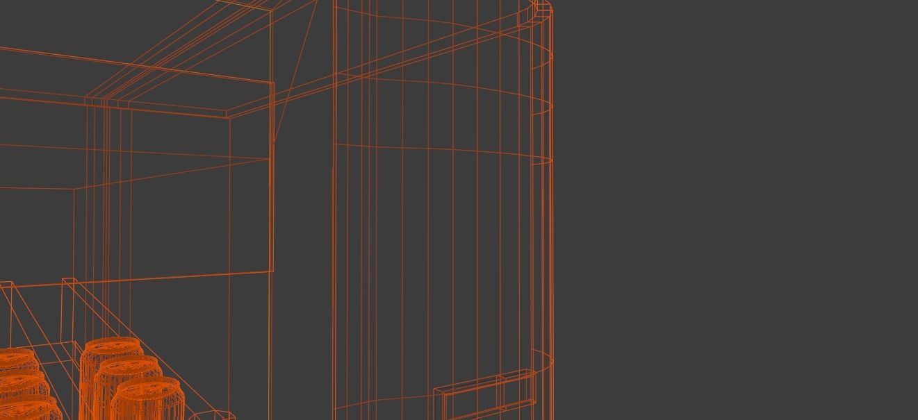 Vending Machine DH01 and Coke Low-poly 3D model_21