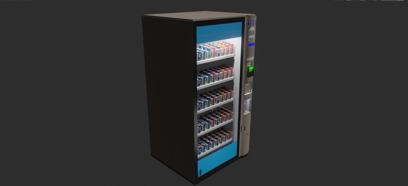 Vending Machine DH01 and Coke Low-poly 3D model_12