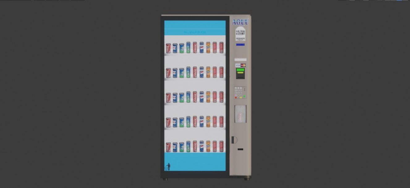 Vending Machine DH01 and Coke Low-poly 3D model_6