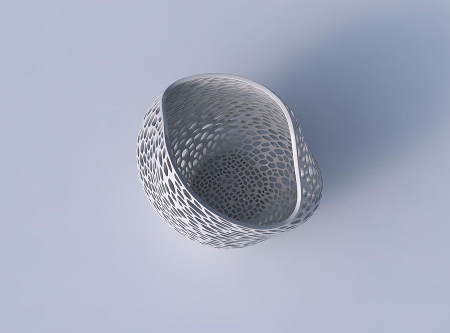 Bowl compressed and twisted with dense organic lattice 2 3D print model_2