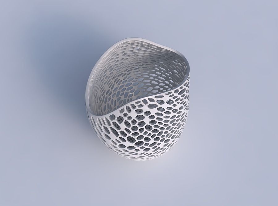 Bowl compressed and twisted with dense organic lattice 2 3D print model_1