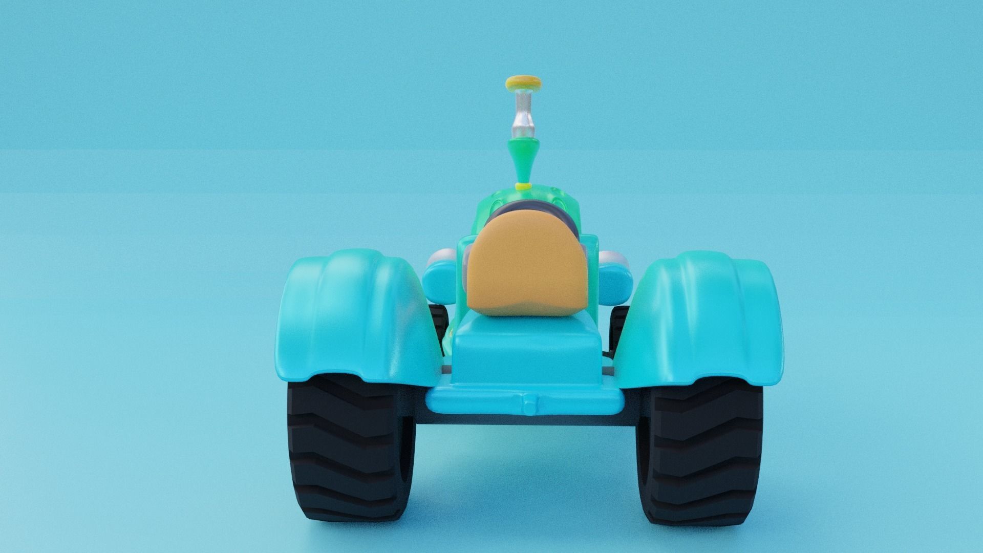 Cartoon Tractor 3D model_4