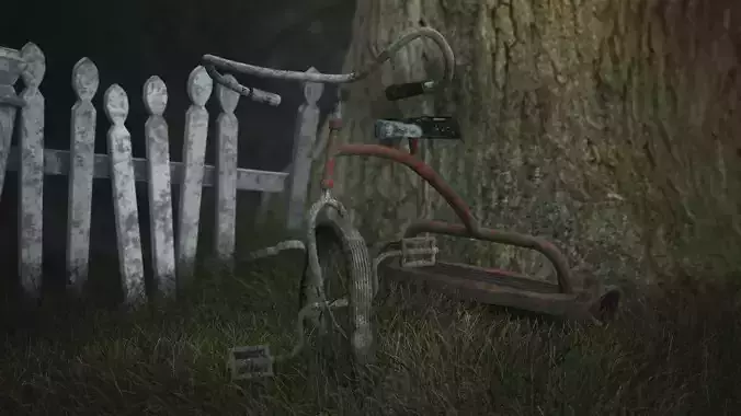 Low Poly 3D model cycle  Old Tricycle 3D models