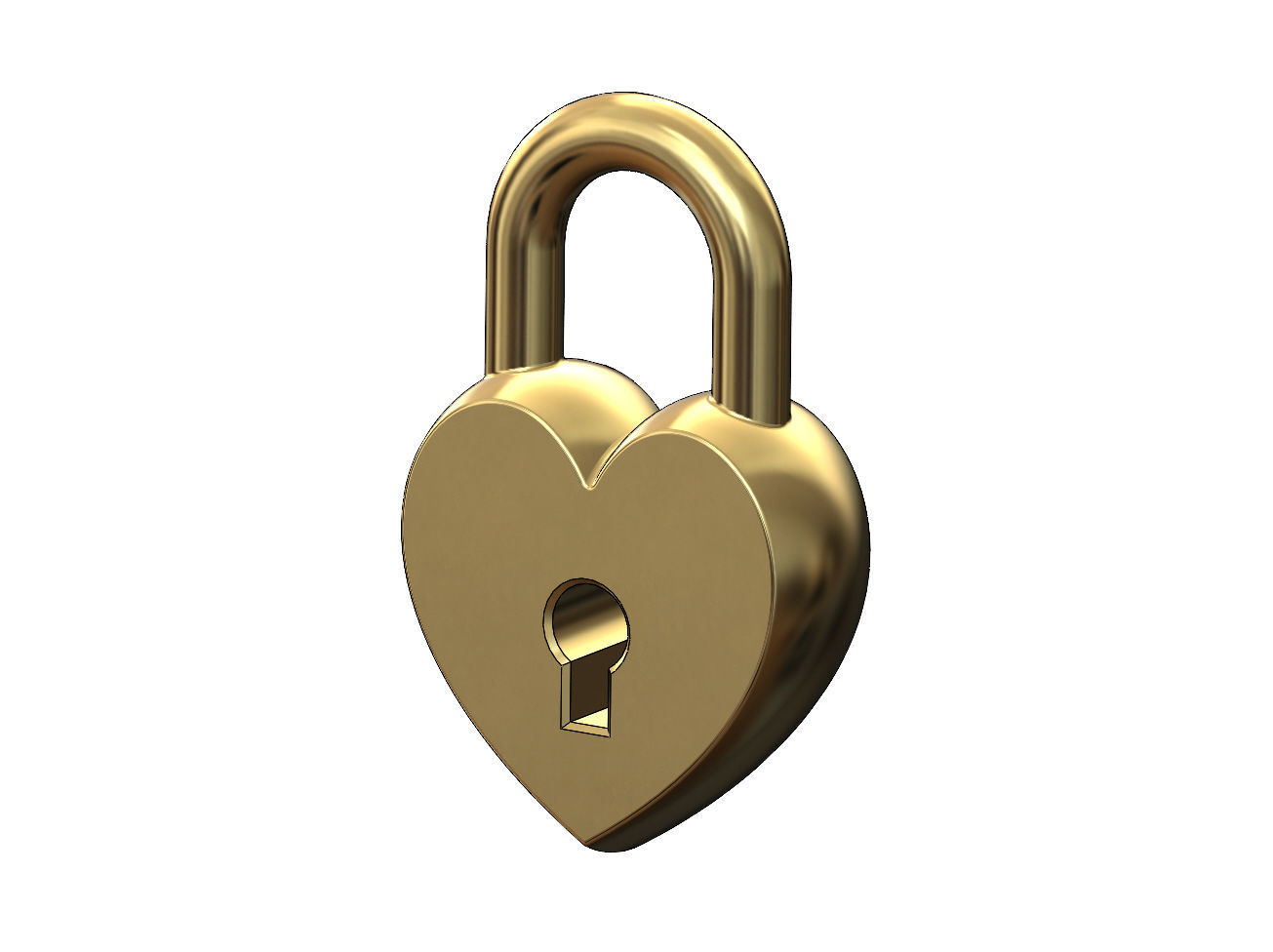Heart shaped lock with screw ornaments pendant and charm 3D print model_5