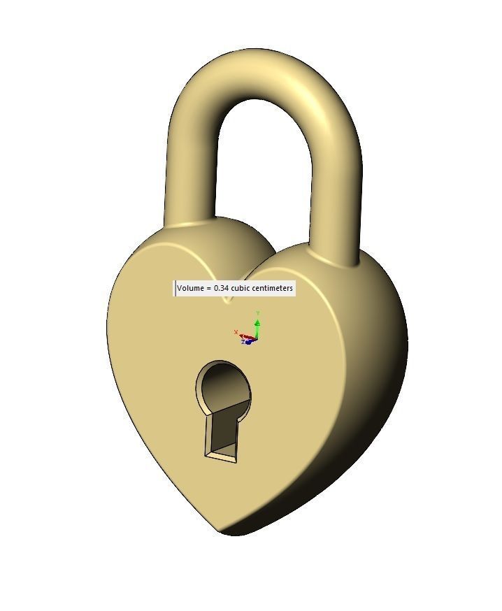 Heart shaped lock with screw ornaments pendant and charm 3D print model_10