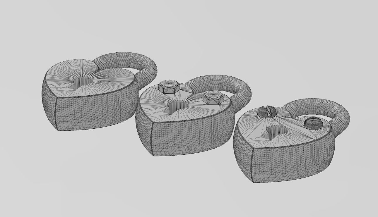 Heart shaped lock with screw ornaments pendant and charm 3D print model_14