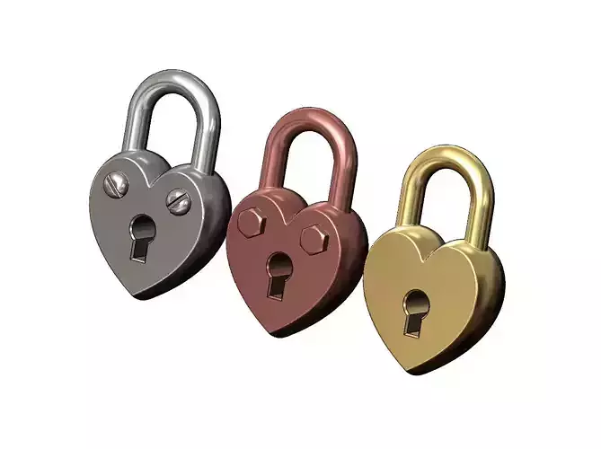 Heart shaped lock with screw ornaments pendant and charm 