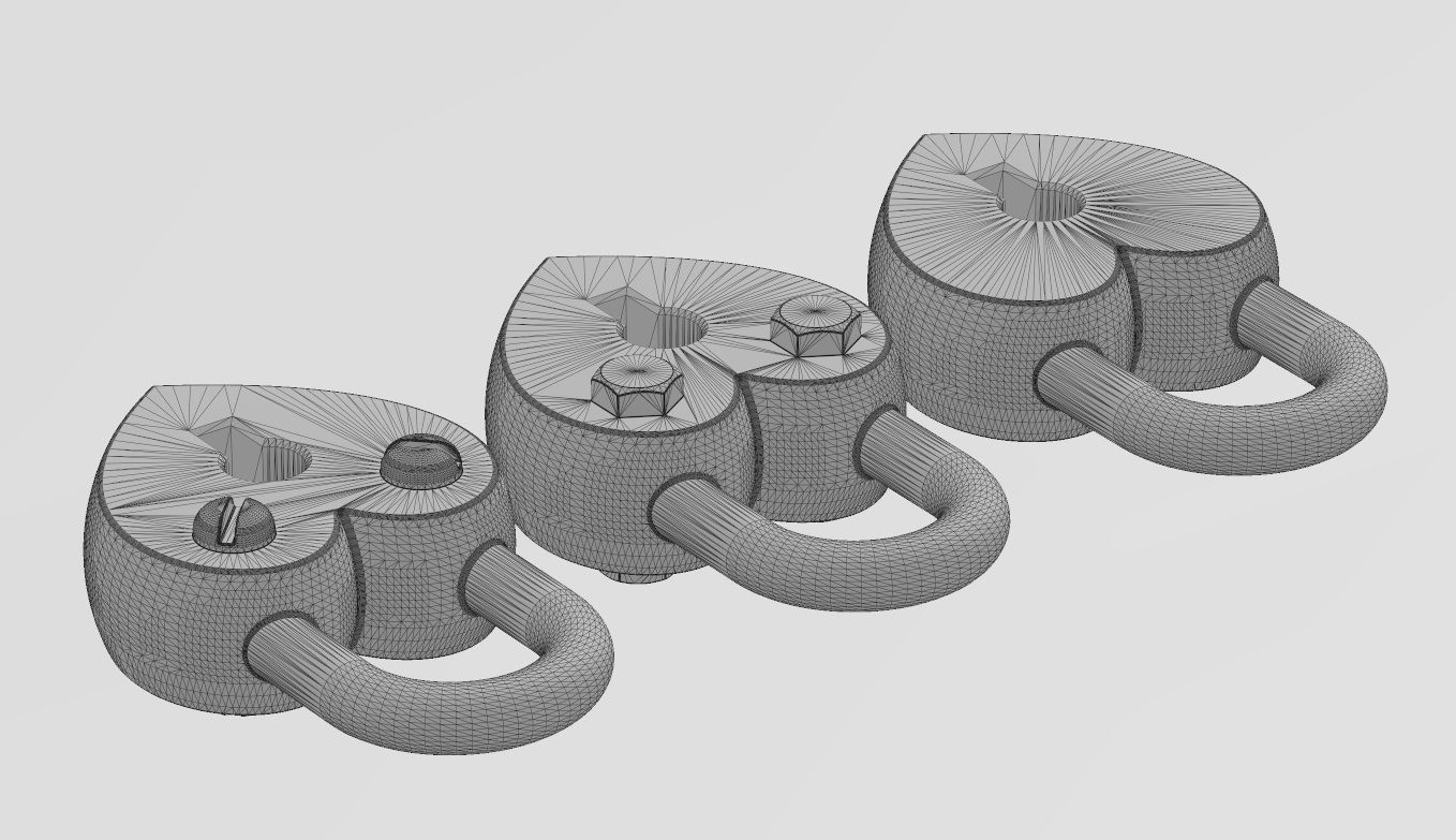 Heart shaped lock with screw ornaments pendant and charm 3D print model_15