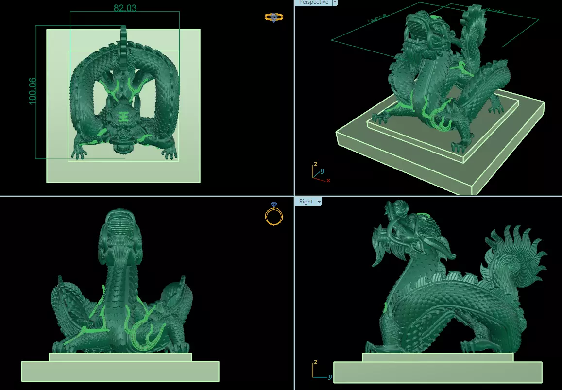 dragon seal 3D print model_0