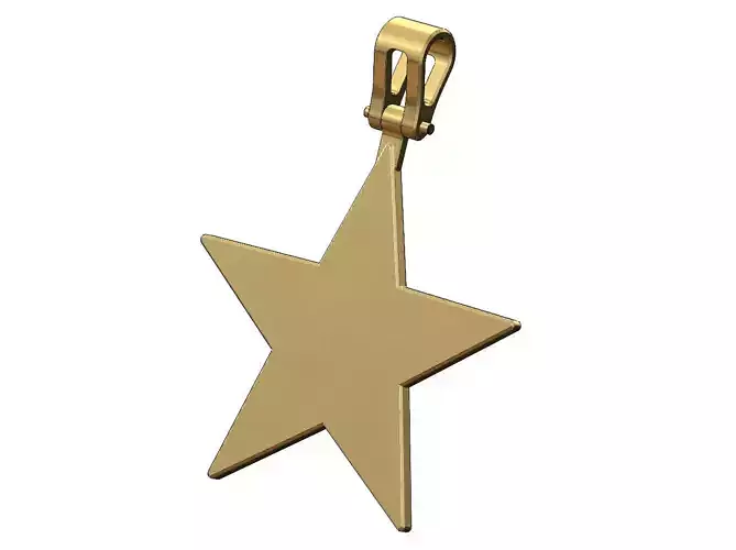 Simple star shaped pendant with bail 