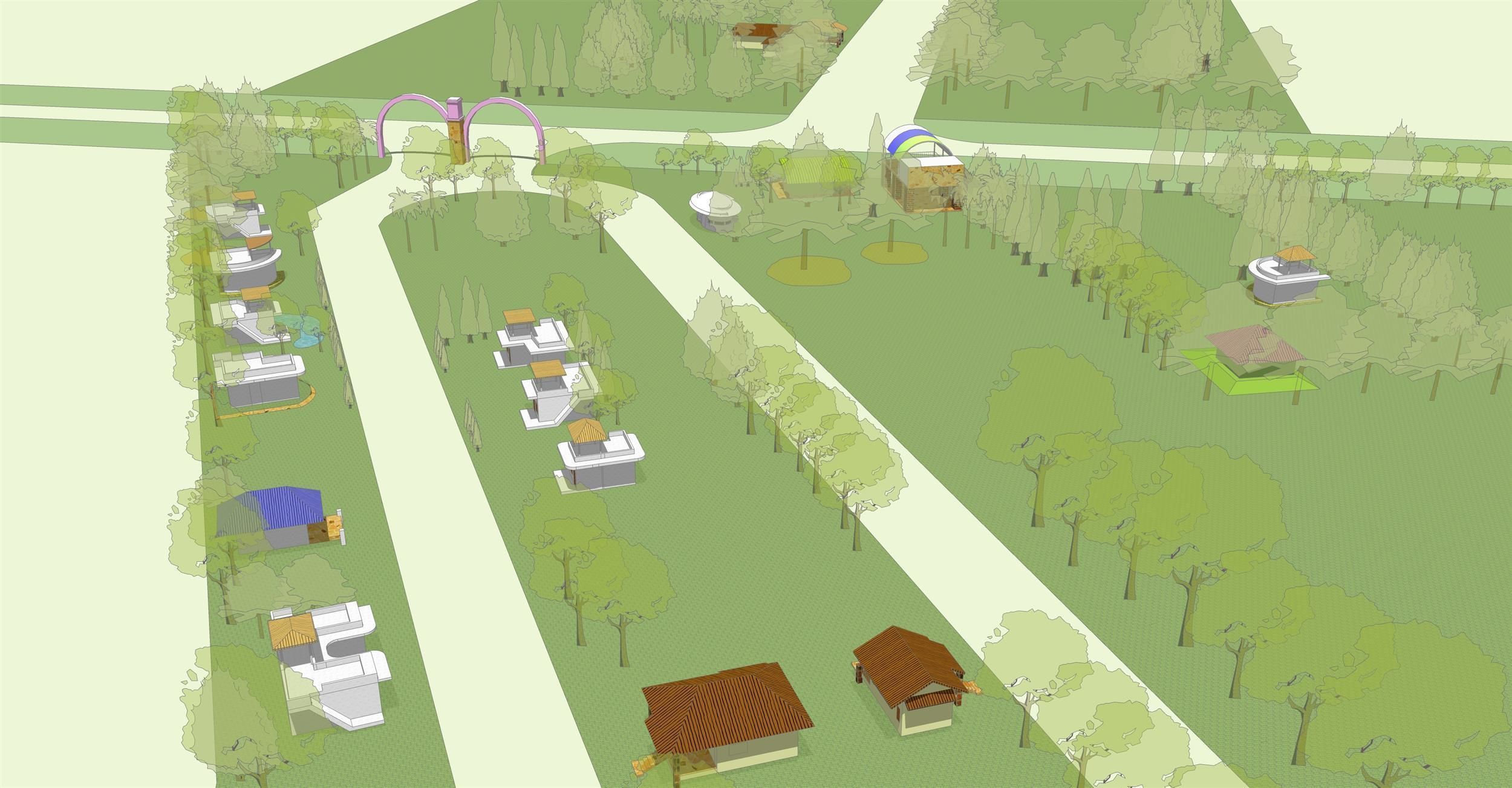 Resort layout 3D model_3