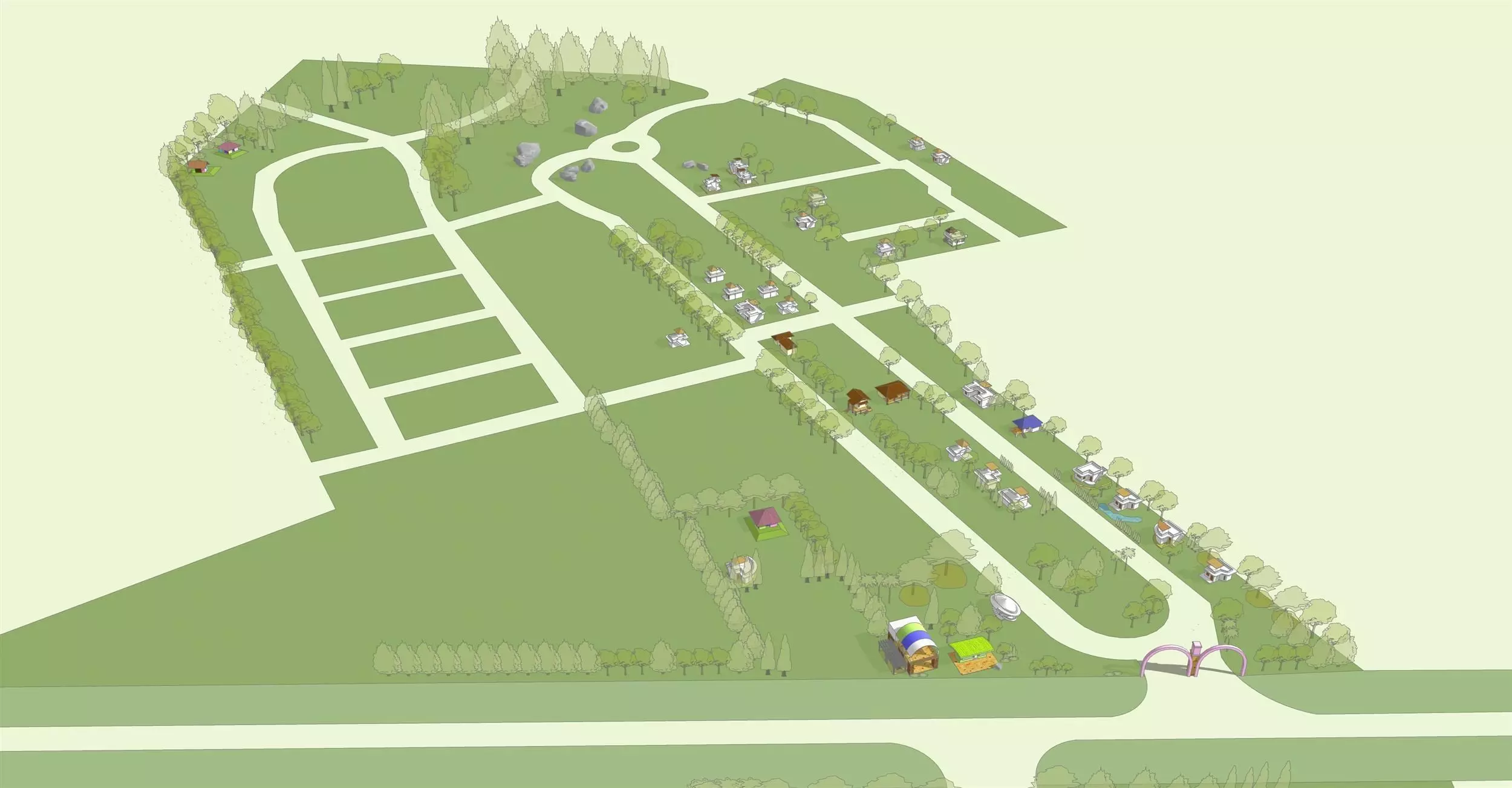 Resort layout 3D model_0