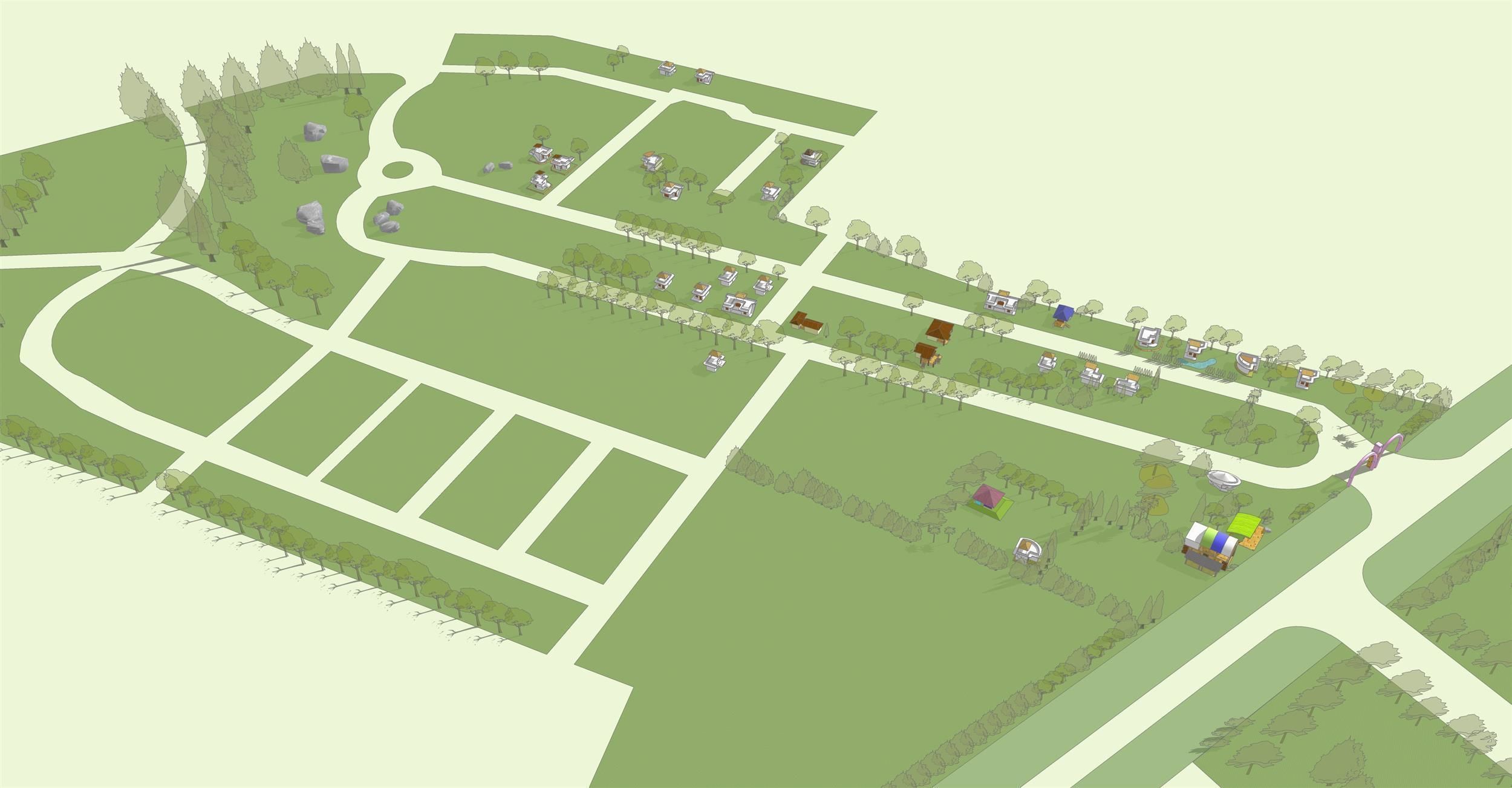 Resort layout 3D model_2