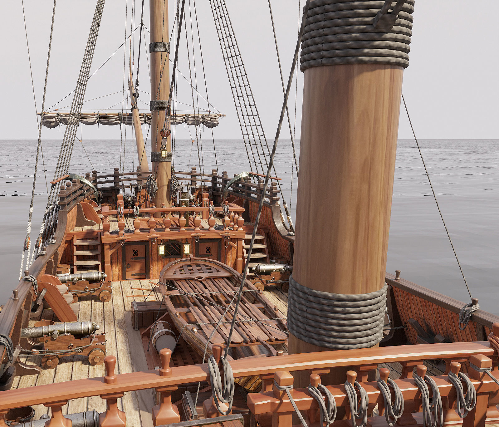 This 3D Galleon includes a fully detailed interior 01 3D model_1