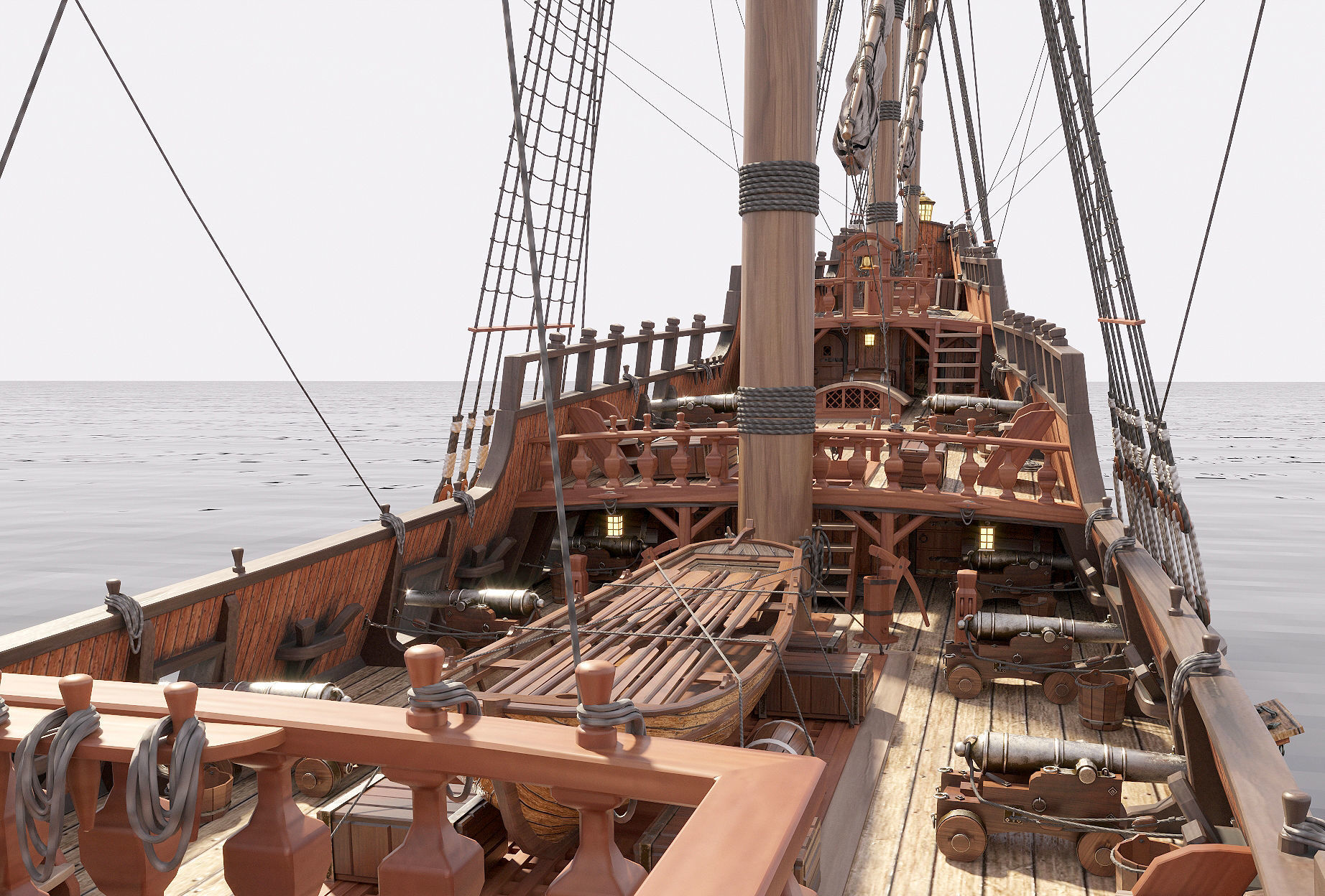 This 3D Galleon includes a fully detailed interior 01 3D model_18