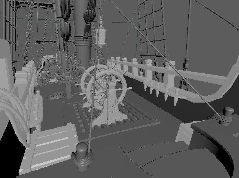 This 3D Galleon includes a fully detailed interior 01 3D model_35