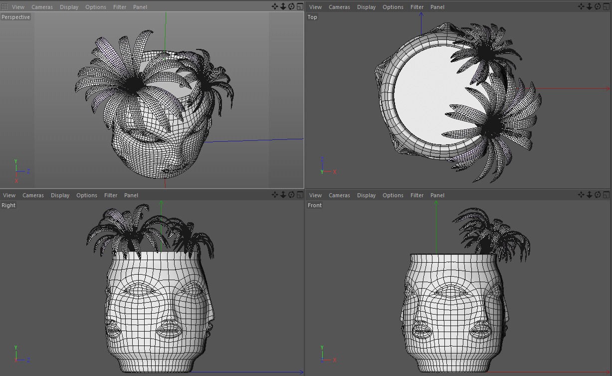 Jonathan Adler Muse Dora Maar Bowl with flowers 3D model_2