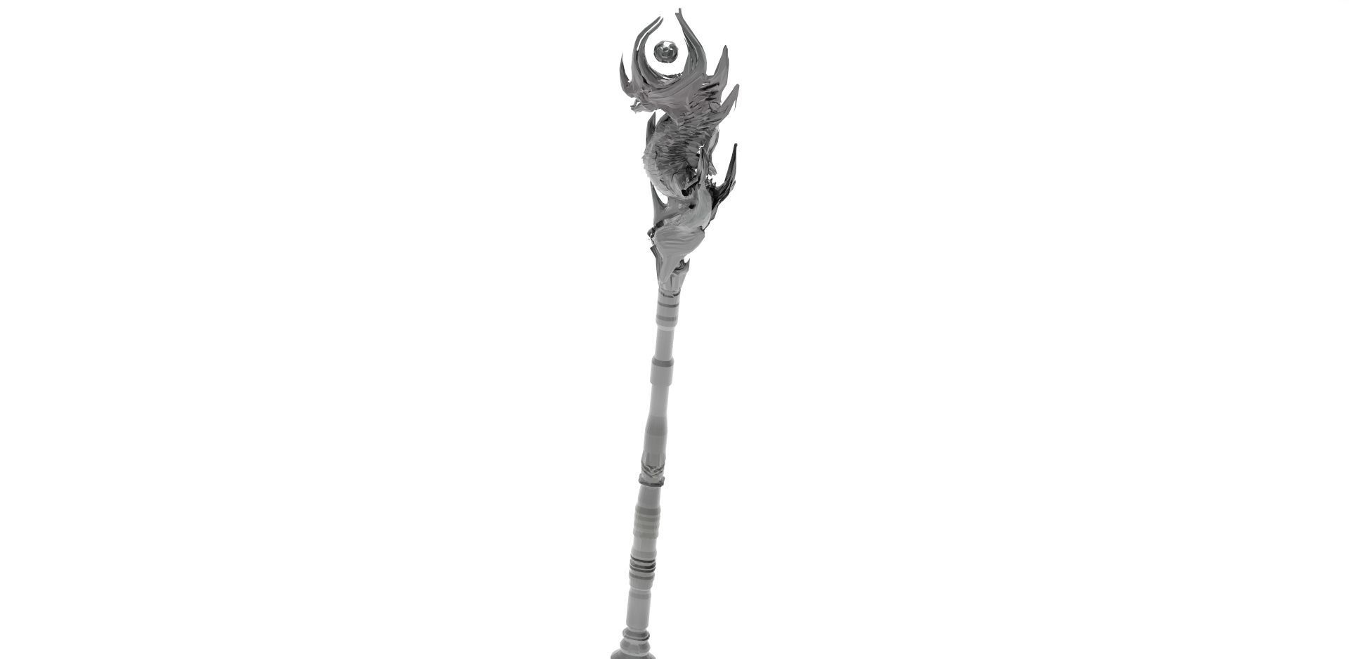 Staff Fantasy Dragon 3D model_2