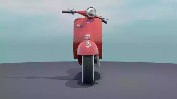 Red Vespa 150 Cartoon 
