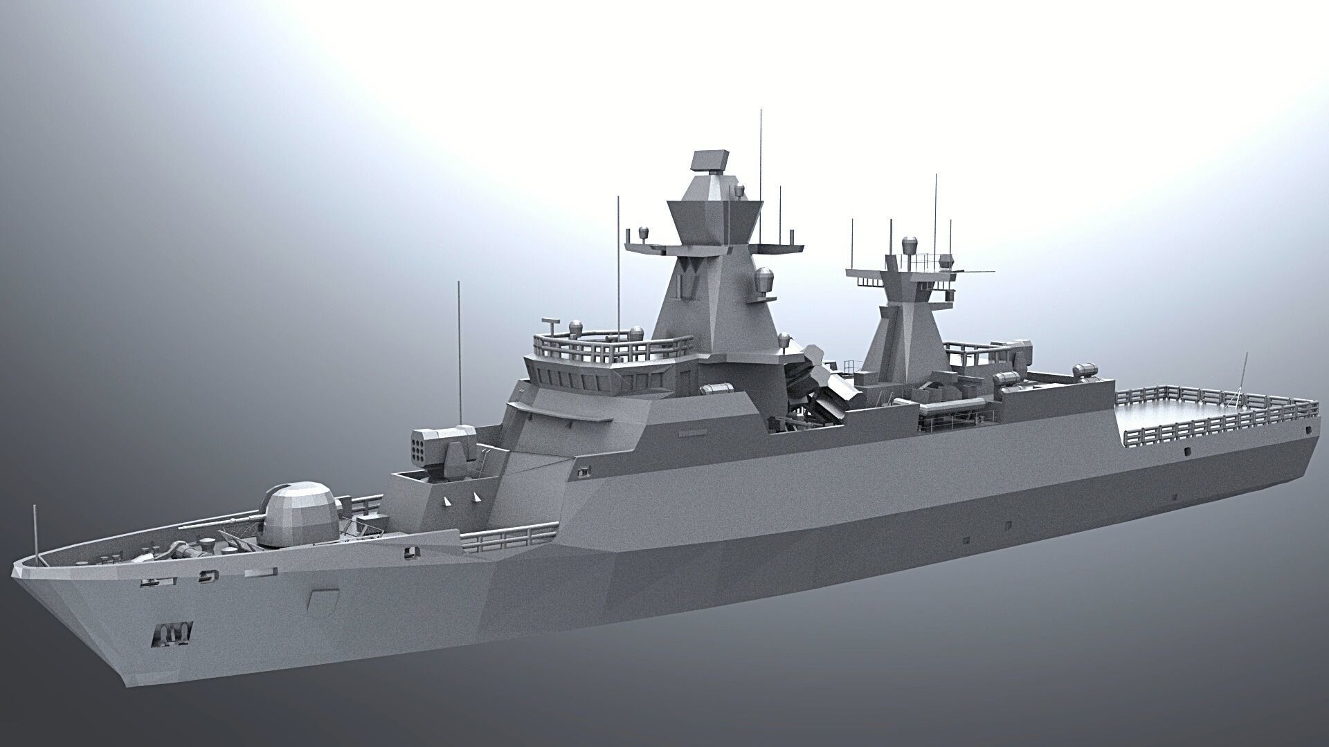 GERMAN  K-130 BRAUNSCHWEIG CLASS CORVETTE 3D PRINT READY  3D print model_4