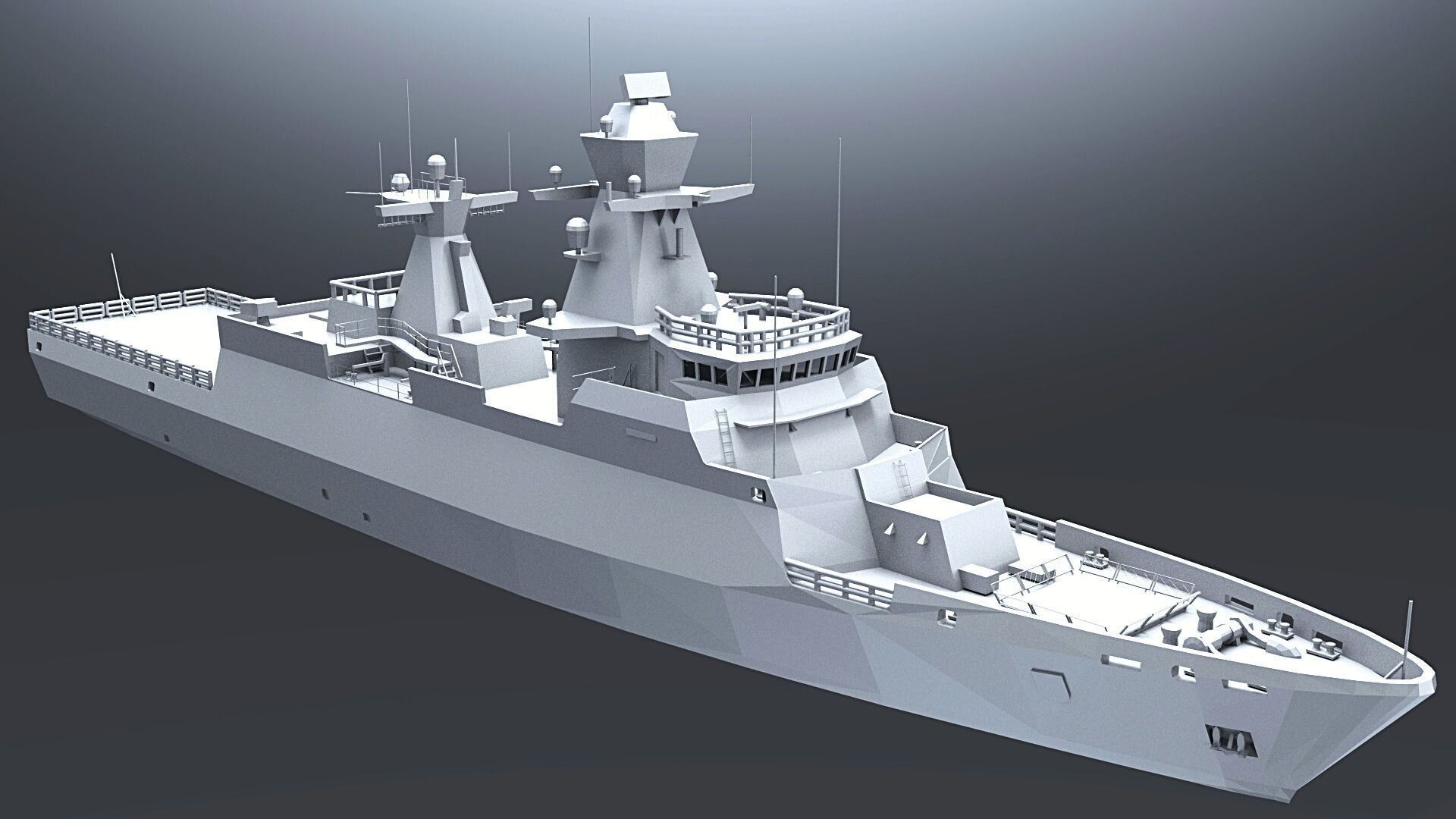 GERMAN  K-130 BRAUNSCHWEIG CLASS CORVETTE 3D PRINT READY  3D print model_1
