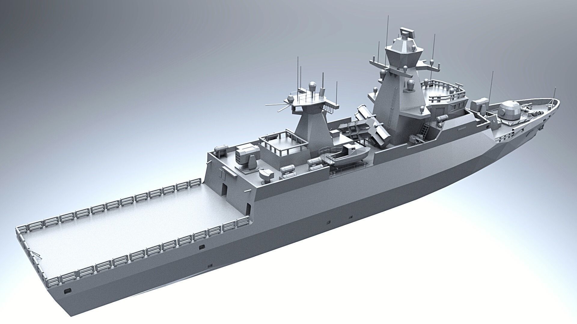 GERMAN  K-130 BRAUNSCHWEIG CLASS CORVETTE 3D PRINT READY  3D print model_8