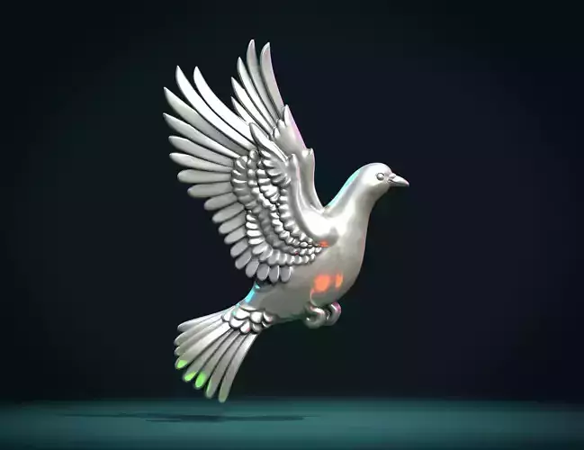 Pigeon bas-relief 3D print model