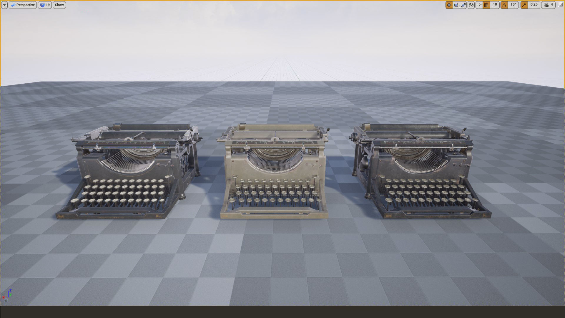 Writing Machines 3D Low-poly 3D model_16