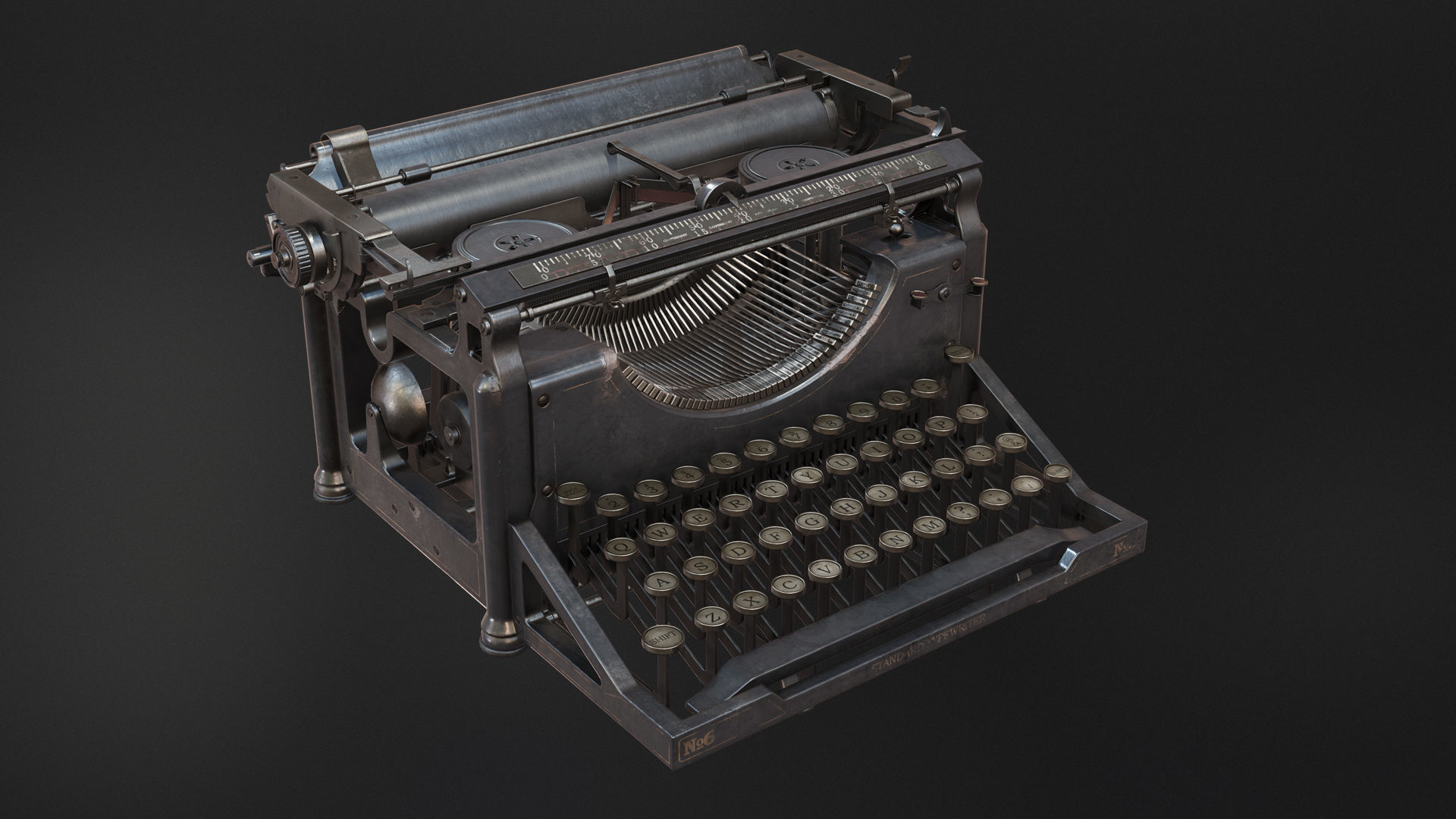 Writing Machines 3D Low-poly 3D model_10