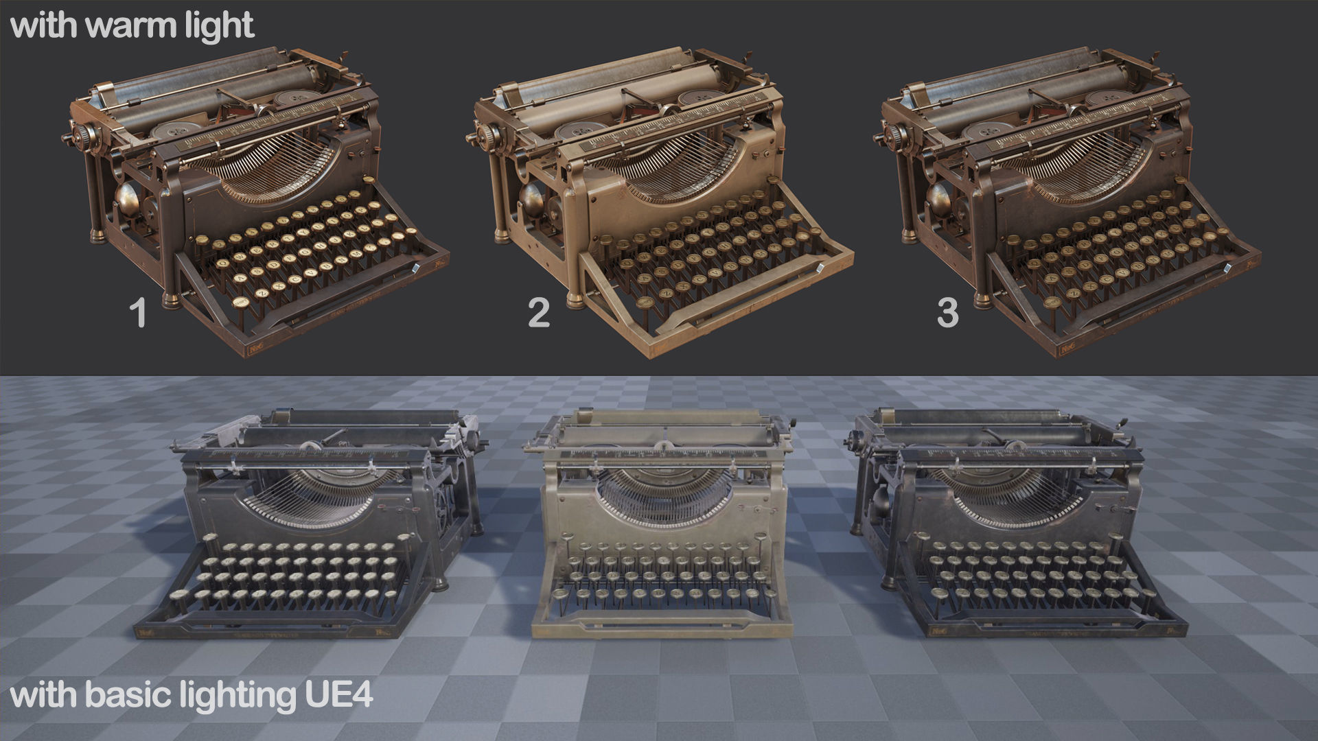 Writing Machines 3D Low-poly 3D model_15
