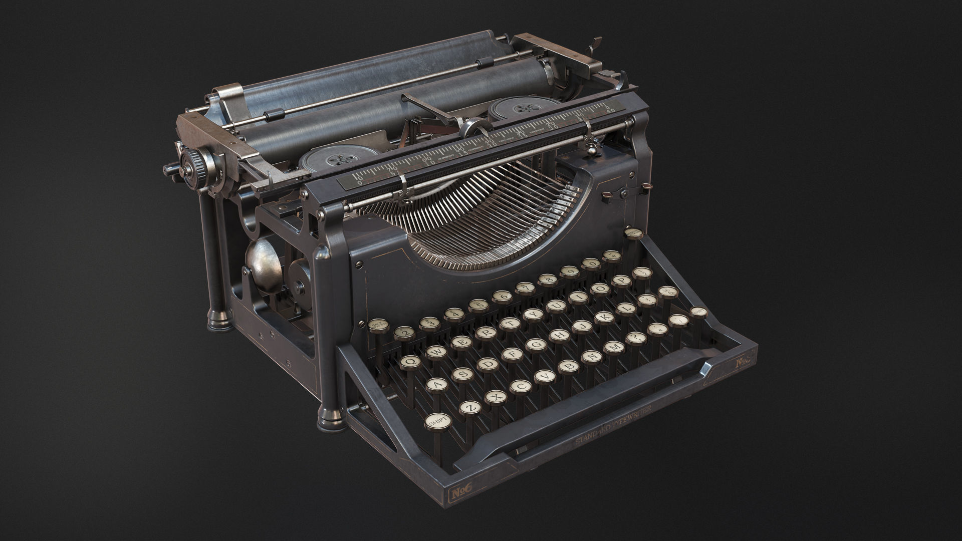 Writing Machines 3D Low-poly 3D model_8