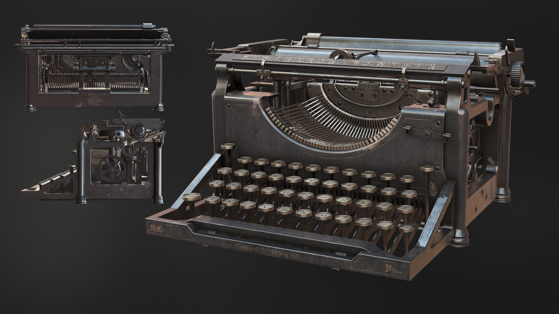 Writing Machines 3D Low-poly 3D model_13