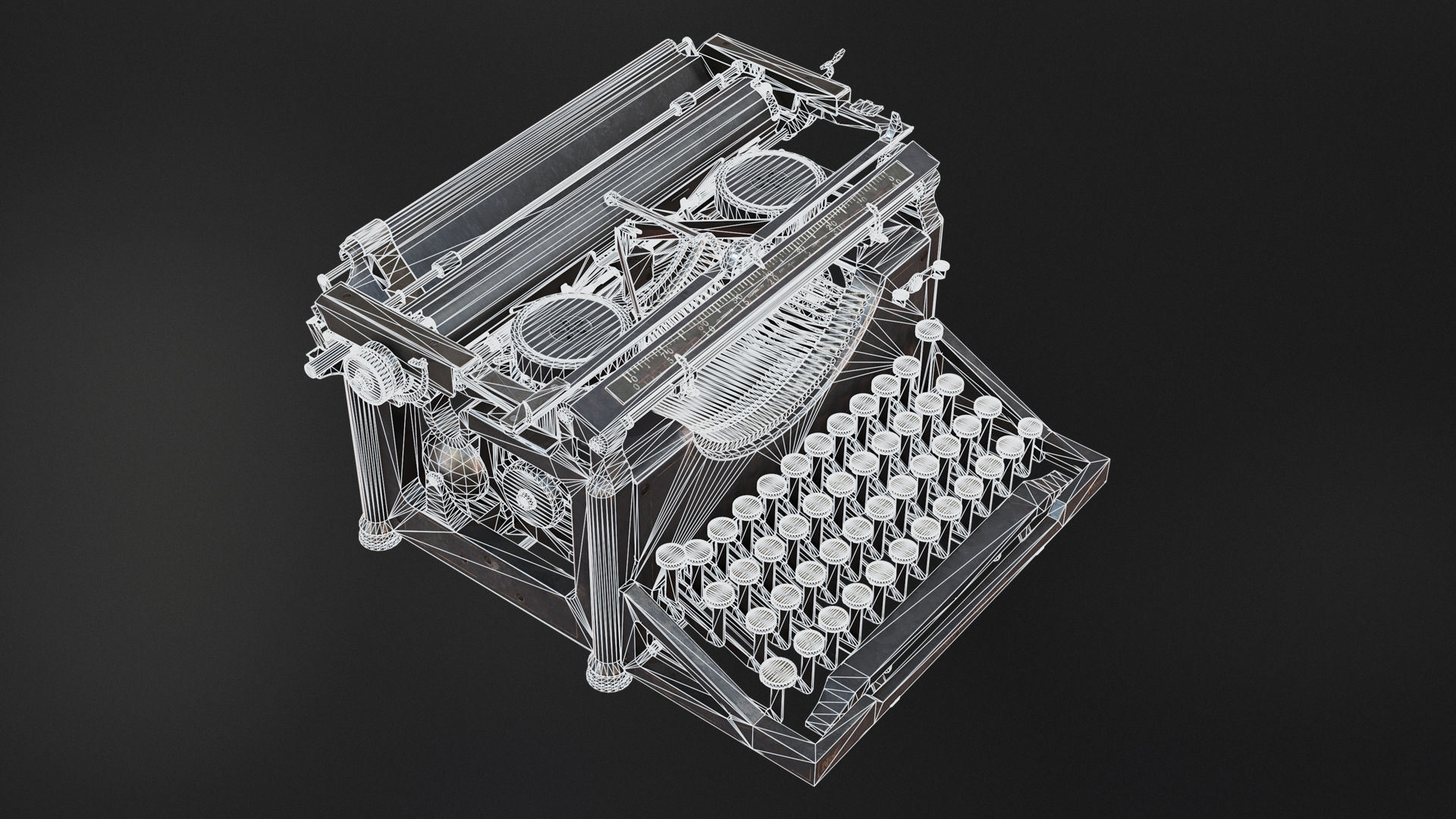Writing Machines 3D Low-poly 3D model_14